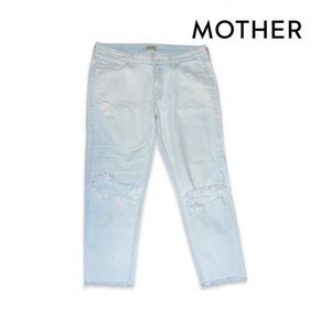 Mother The Dropout Fray crop jeans
